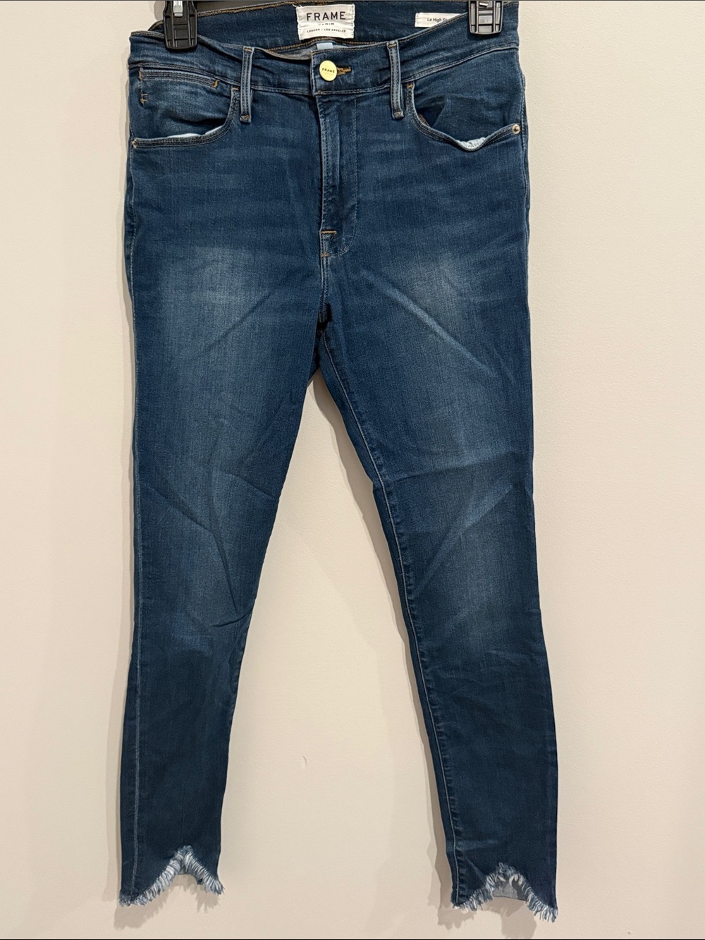 Frame Denim Le High Skinny Ankle Frayed Jeans